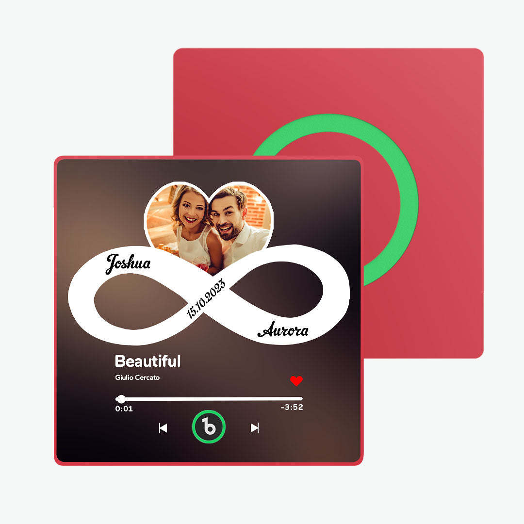 カスタム音楽冷蔵庫用マグネット カラフルなフレーム付き パーソナライズされたアルバム 無限の愛の冷蔵庫用マグネット 曲を再生できます カップルへのギフトに最適 -