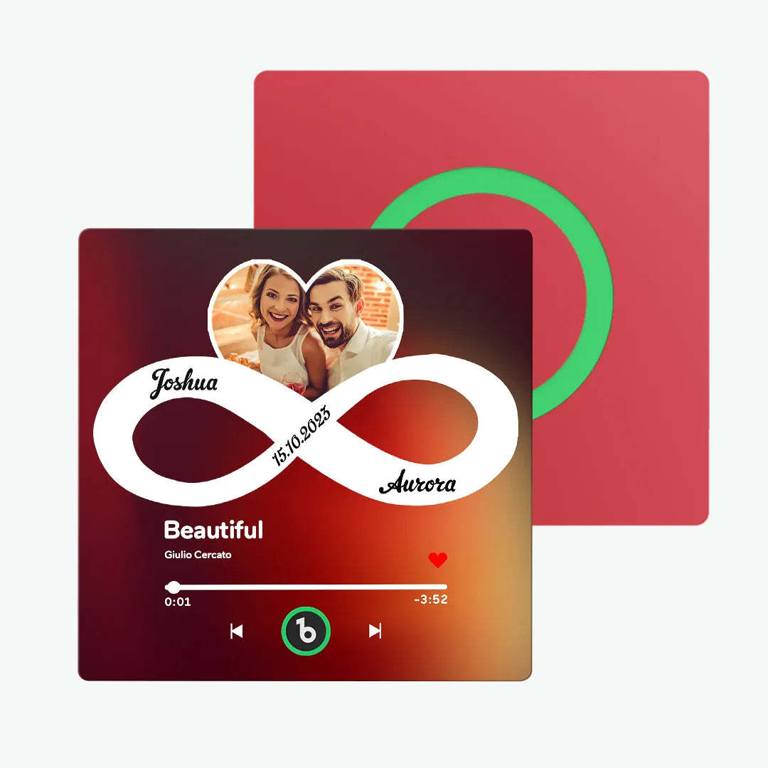 カスタム音楽冷蔵庫用マグネット カラフルなフレーム付き パーソナライズされたアルバム 無限の愛の冷蔵庫用マグネット 曲を再生できます カップルへのギフトに最適 -