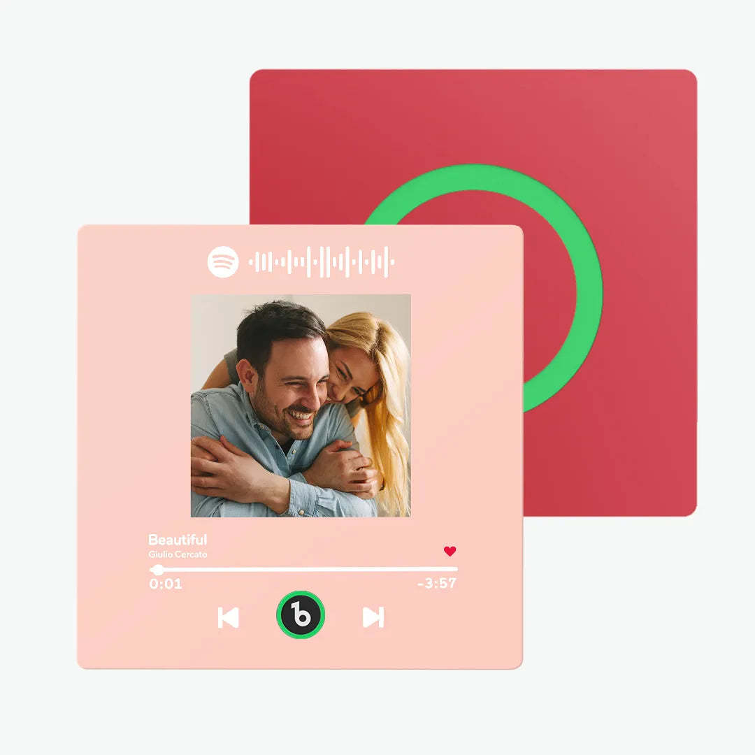 カスタム音楽冷蔵庫用マグネット カラフルなフレーム付き 曲を再生できるパーソナライズされたspotifyと写真の冷蔵庫用マグネット -