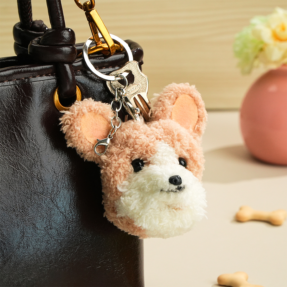 カスタムペットキーホルダー ハンドメイドツイストスティックペットヘッドキーホルダー ペット愛好家のためのかわいいペットキーホルダー - MademineJP