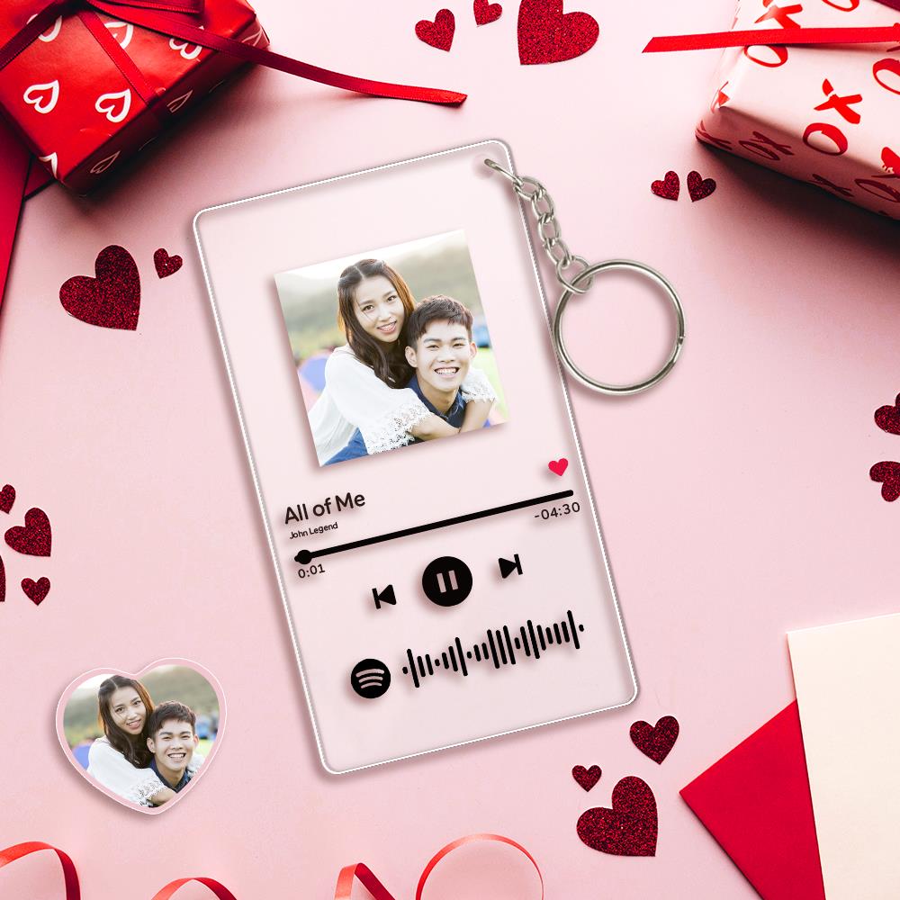 結婚式プレゼント-カスタムミュージックミュージックキーホルダ‐オンラインで自由にカスタマイズデザイン可 スキャン可能なミュージックコード画像付き