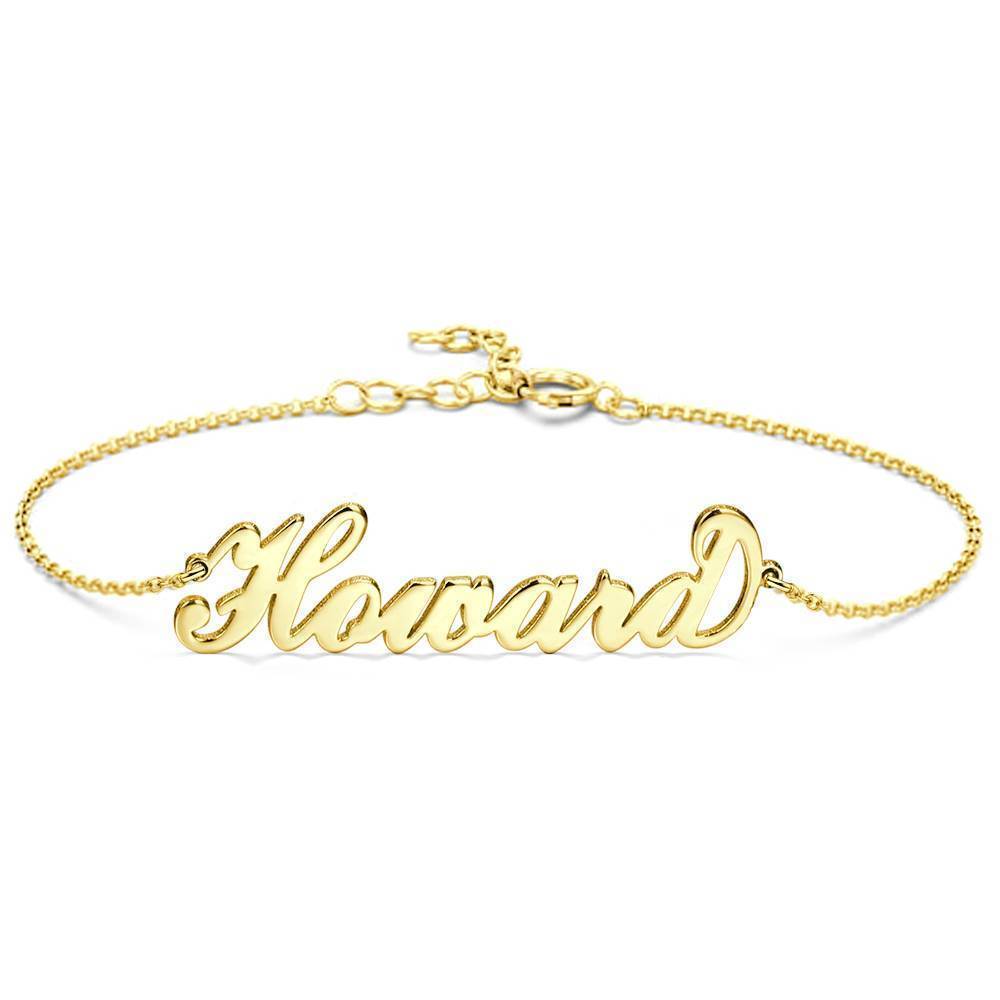Personalized Name Bracelet Any Name Bracelet 14k Gold Plated Golden