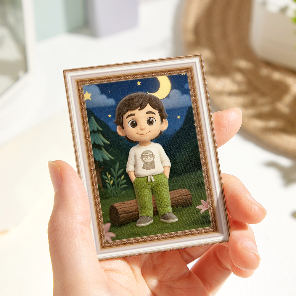 カスタム3d効果アクションフィギュア冷蔵庫マグネットパーソナライズされた肖像冷蔵庫マグネット家族へのギフト -