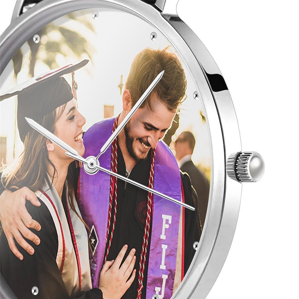 Photo Watch - Personalized Men's Engraved Watch Black Strap