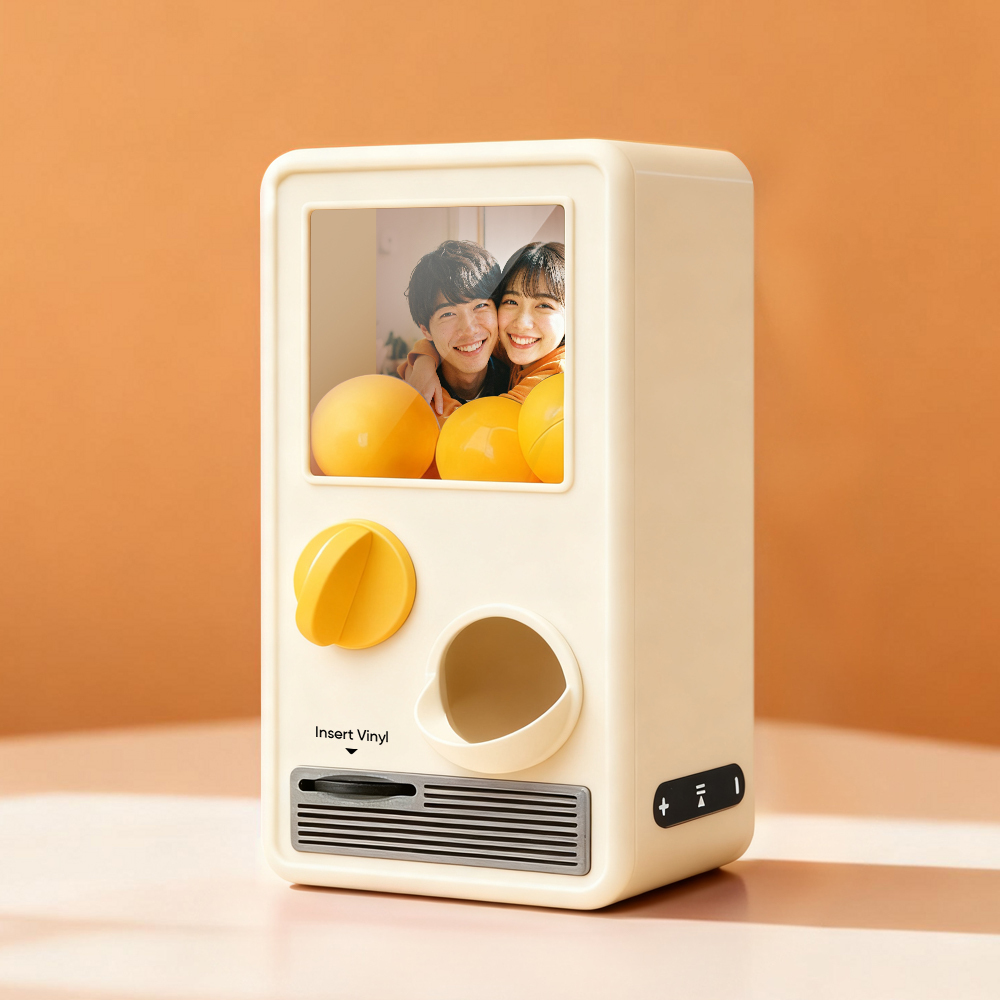 パーソナライズされた音楽と写真音楽ガチャポンマシンカスタムソングミニレコードボックス記念日ギフトクリスマスギフト