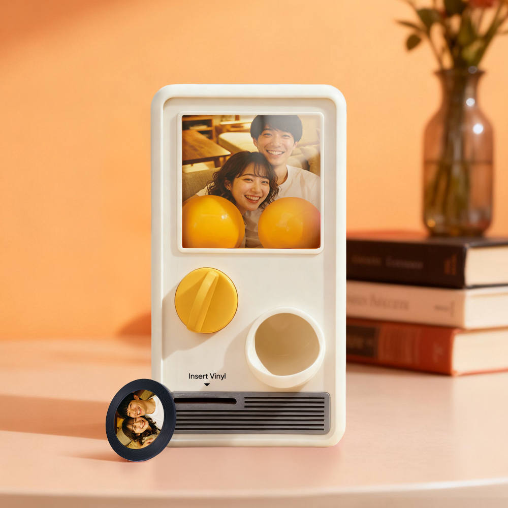 パーソナライズされた音楽と写真音楽ガチャポンマシンカスタムソングミニレコードボックス記念日ギフトクリスマスギフト