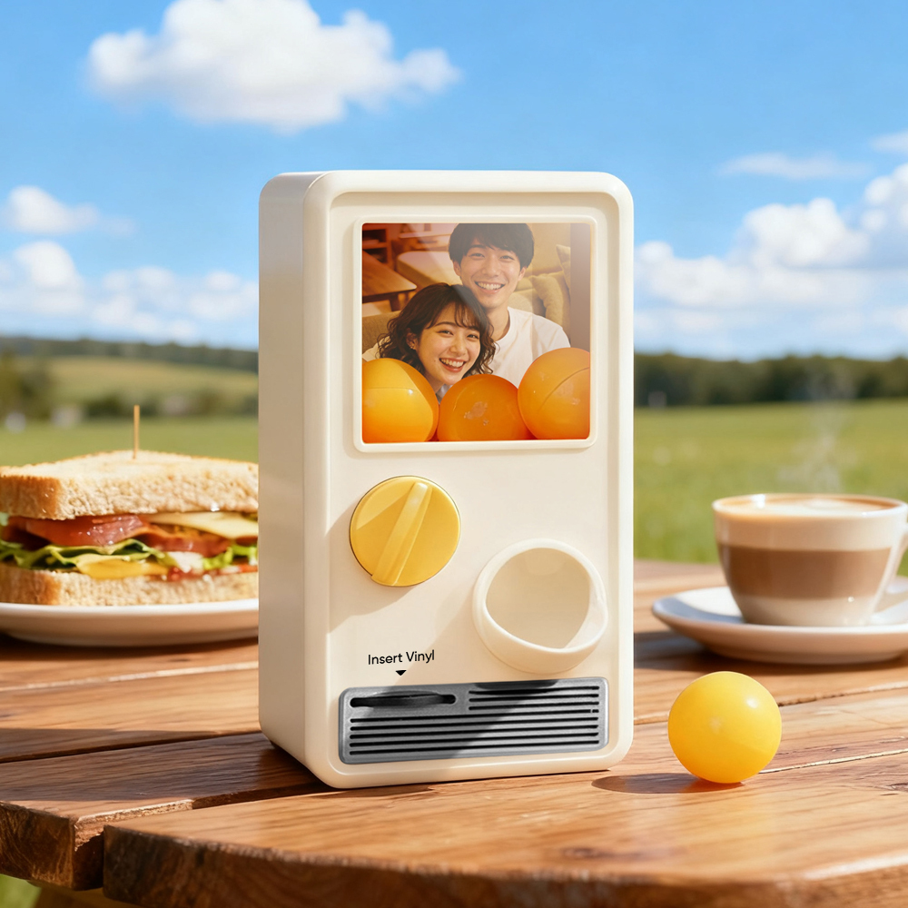 パーソナライズされた音楽と写真音楽ガチャポンマシンカスタムソングミニレコードボックス記念日ギフトクリスマスギフト