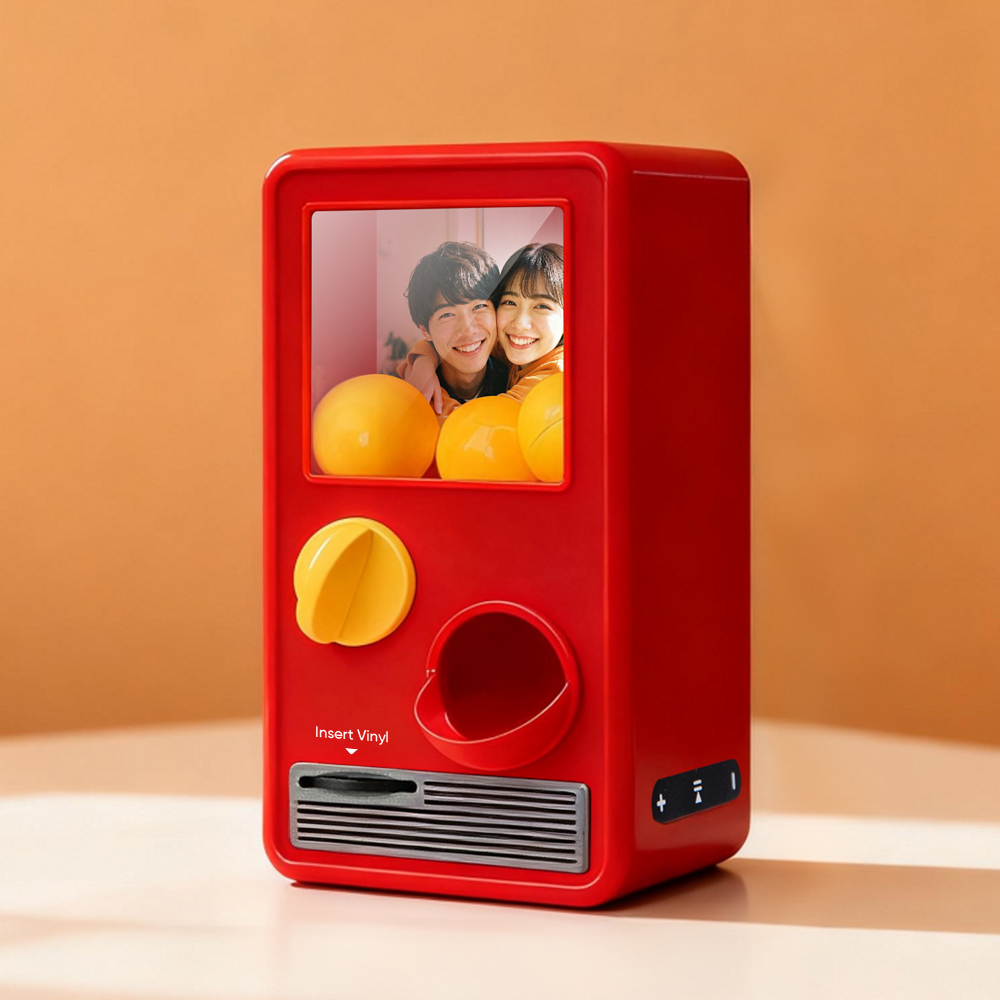 パーソナライズされた音楽と写真音楽ガチャポンマシンカスタムソングミニレコードボックス記念日ギフトクリスマスギフト