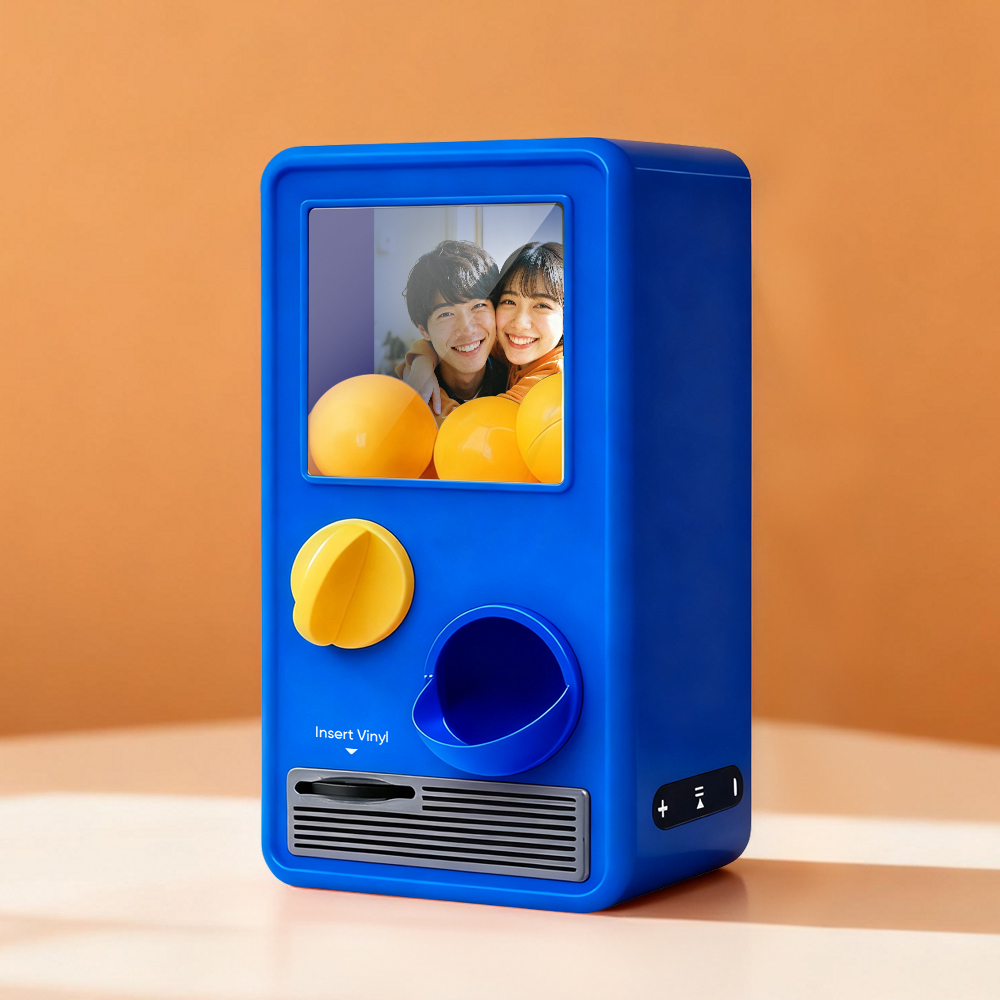パーソナライズされた音楽と写真音楽ガチャポンマシンカスタムソングミニレコードボックス記念日ギフトクリスマスギフト