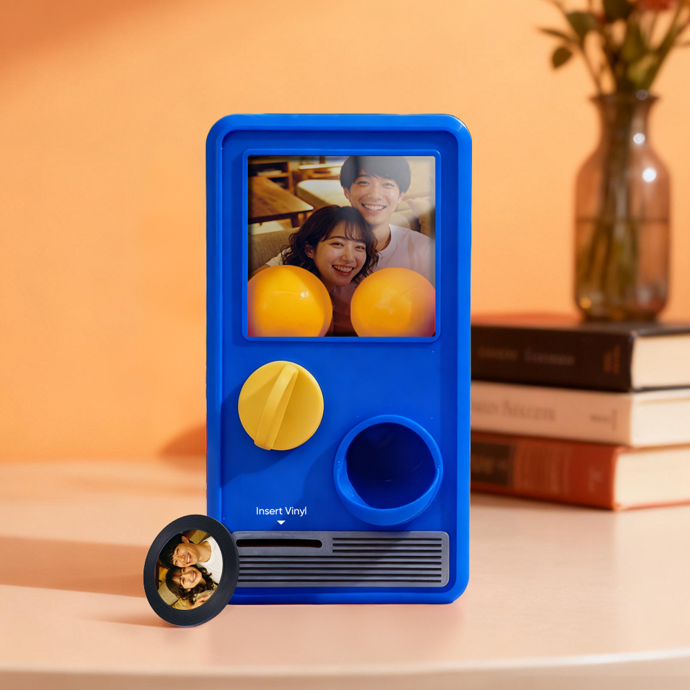 パーソナライズされた音楽と写真音楽ガチャポンマシンカスタムソングミニレコードボックス記念日ギフトクリスマスギフト