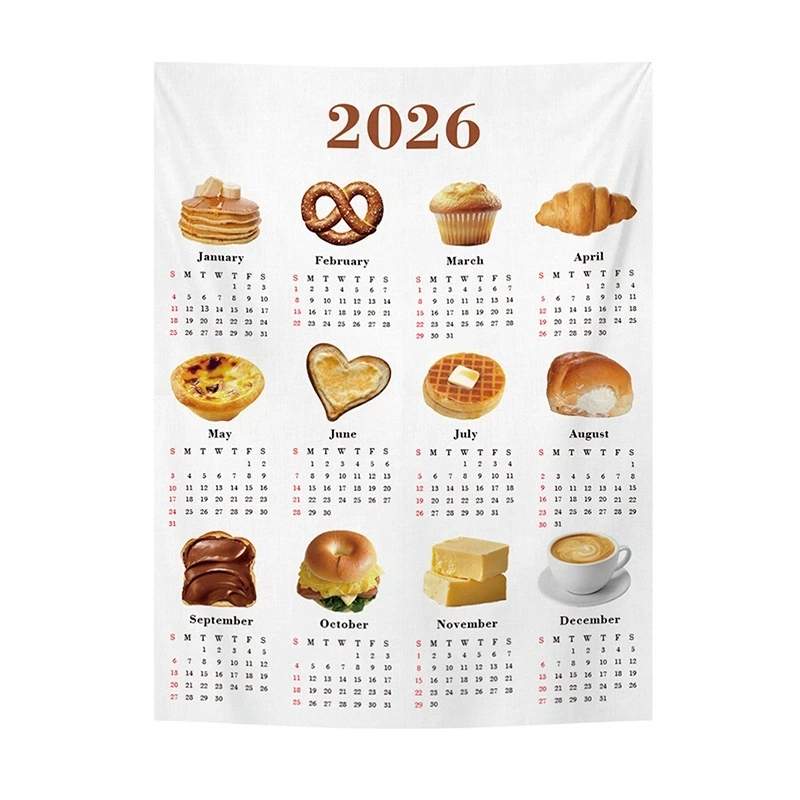 2026 Insスタイル壁掛けカレンダータペストリートレンディな寝室壁掛けカレンダー