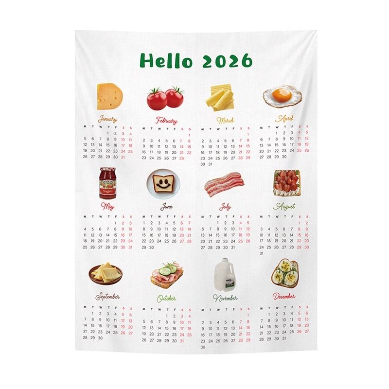 2026 Insスタイル壁掛けカレンダータペストリートレンディな寝室壁掛けカレンダー