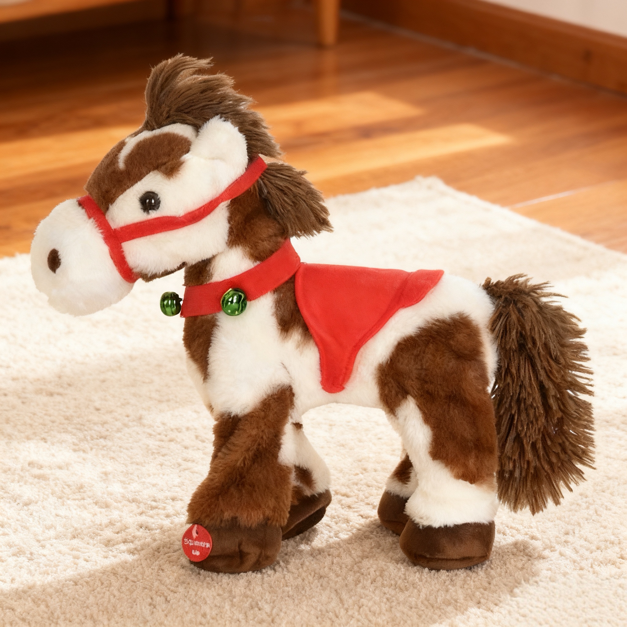 ポンピドゥ　馬 先行販売商品】斑点のある電動ぬいぐるみ馬の歩行インタラクティブ