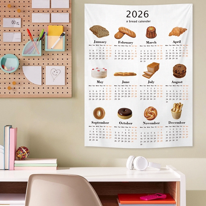2026 Insスタイル壁掛けカレンダータペストリートレンディな寝室壁掛けカレンダー