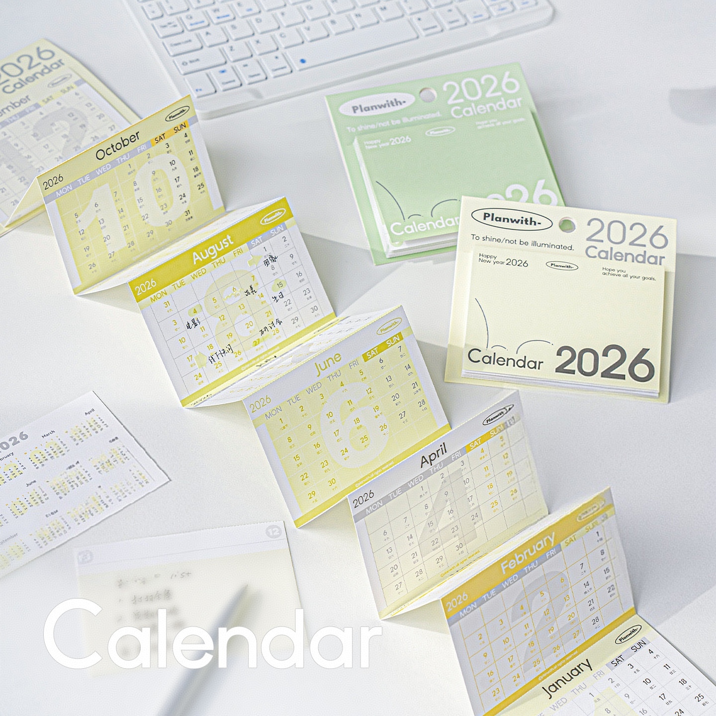 2026年メモリアルカレンダー 365日卓上カレンダー 2026年パンチカードカレンダー かわいいカレンダー