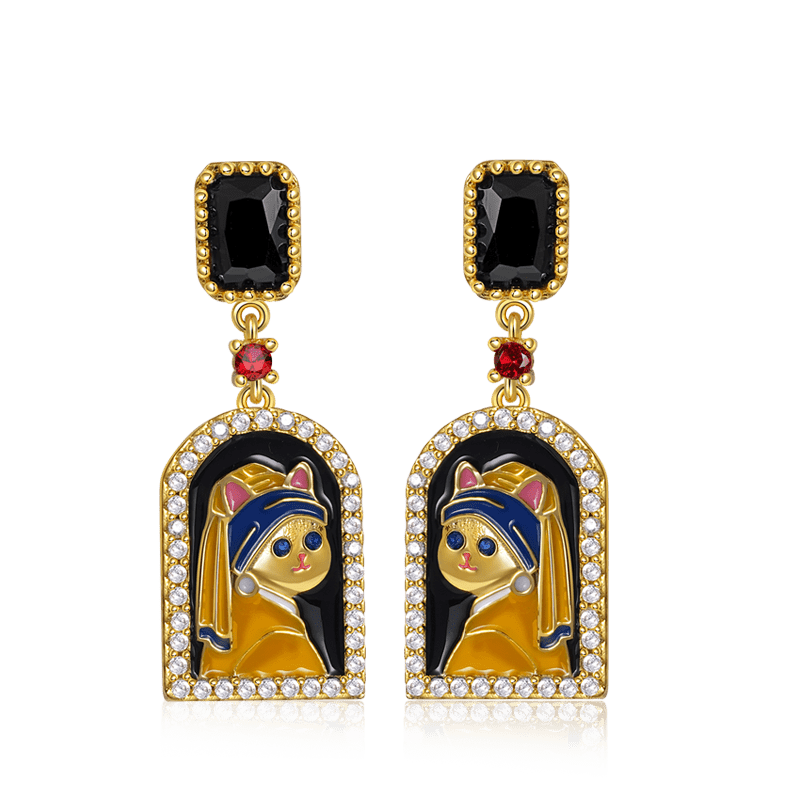 "Cat with A Pearl Earring" ต่างหู image number 0