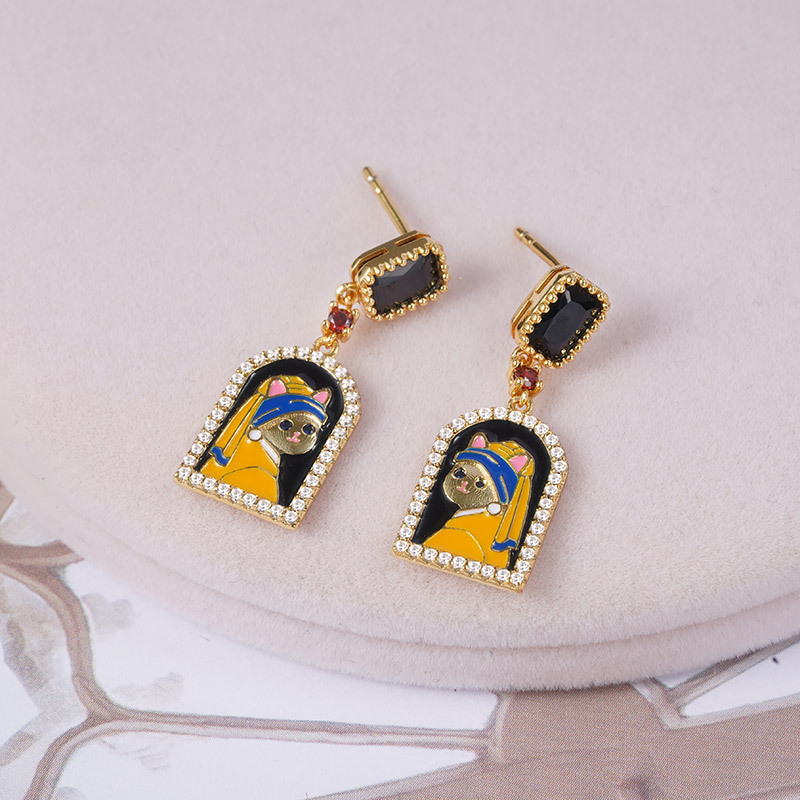 "Cat with A Pearl Earring" ต่างหู image number 1