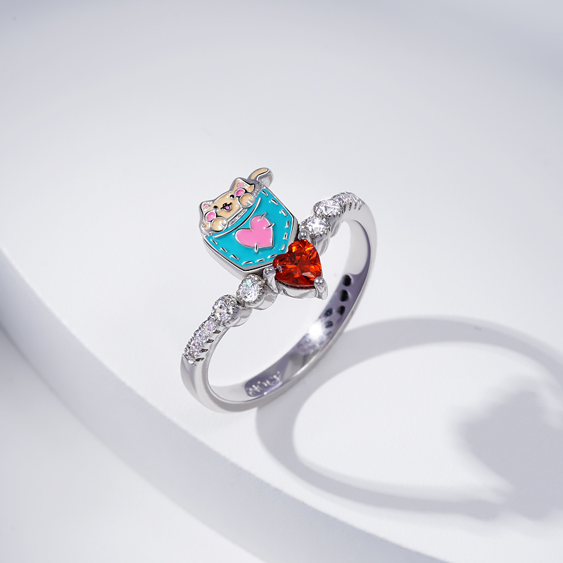 แหวนรูปตัววีแมวกระเป๋า image number 1