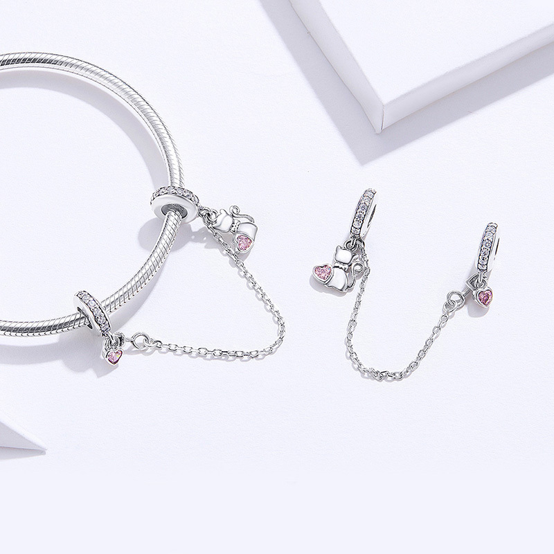 สร้อยคล้องความปลอดภัยรูปแมวและหัวใจ image number 1