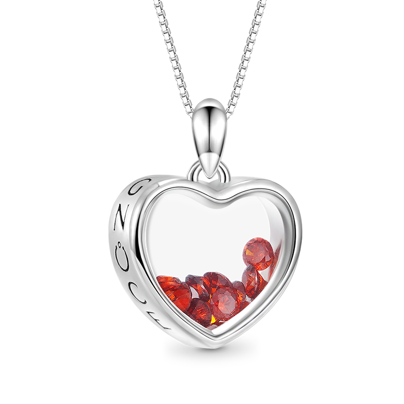 สร้อยคอรูปหัวใจพร้อมหินประจำเดือนเกิด image number 0