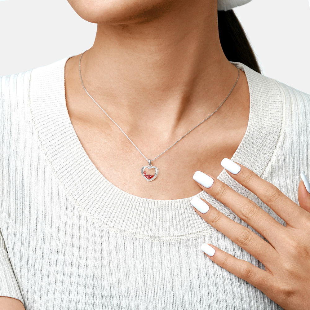 สร้อยคอรูปหัวใจพร้อมหินประจำเดือนเกิด image number 2