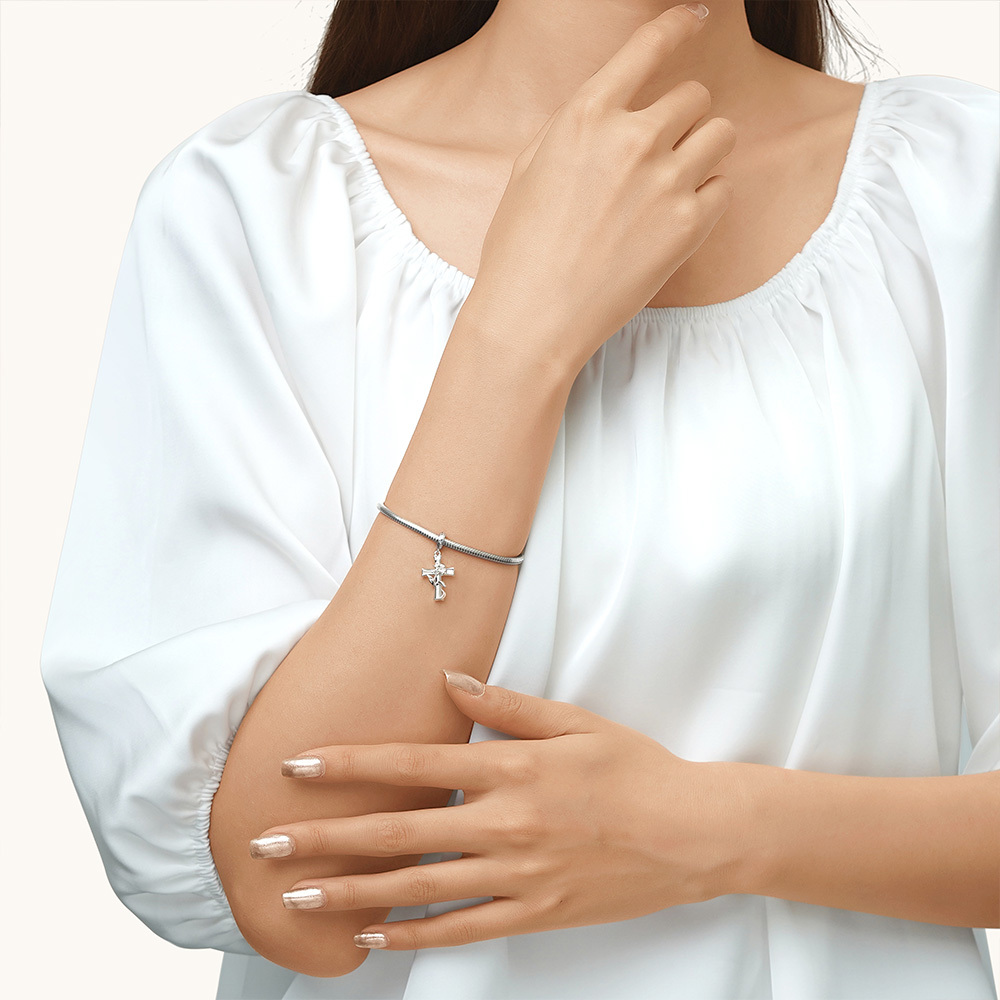 จี้กางเขนดอกลิลลี่ image number 3