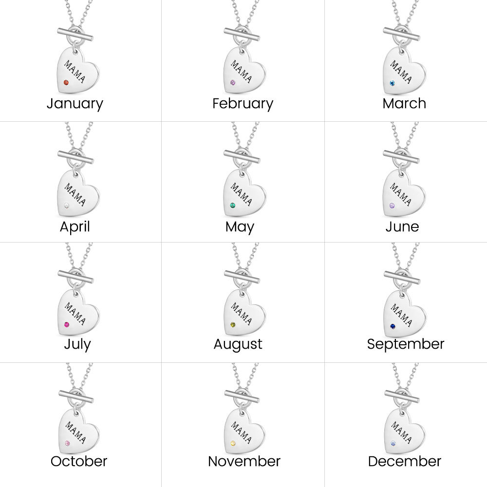 สร้อยคอหัวใจพลอยประจำเดือนเกิด MAMA image number 5