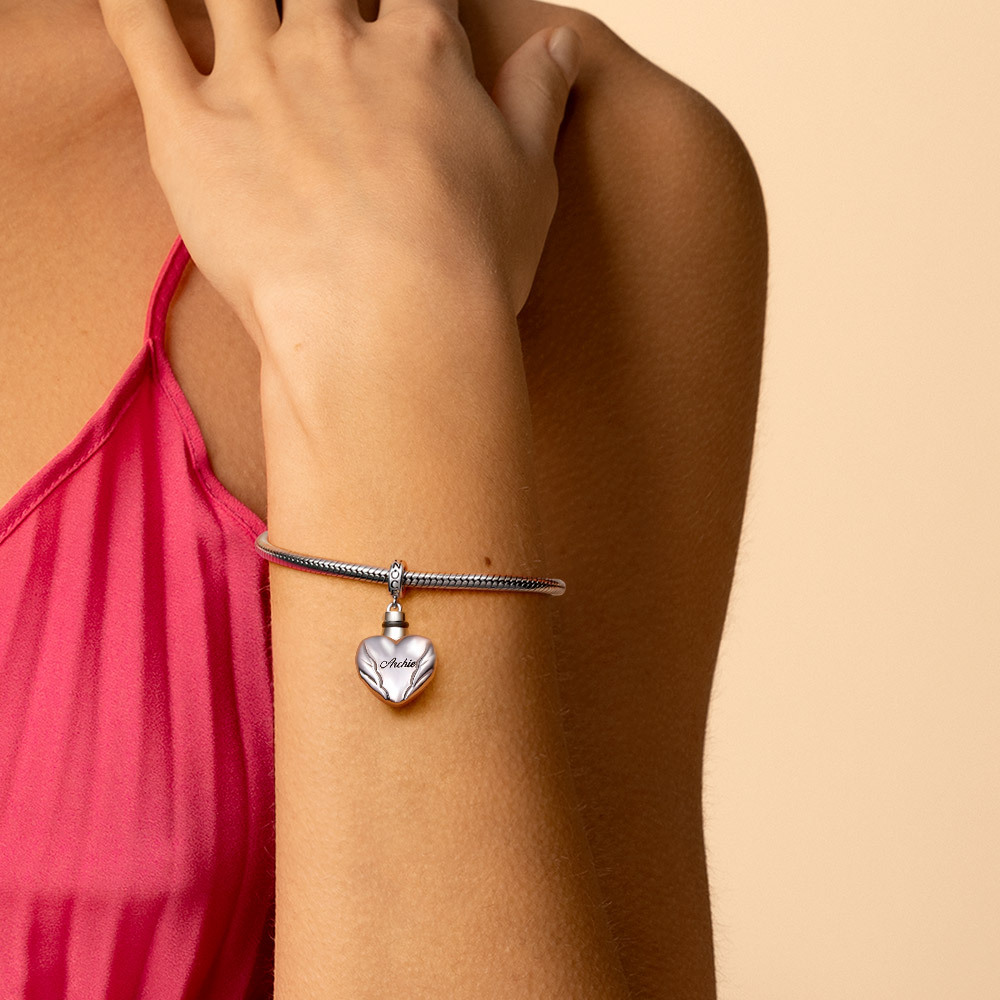 จี้รูปหัวใจปีกนางฟ้าสำหรับใส่เถ้ากระดูก image number 6