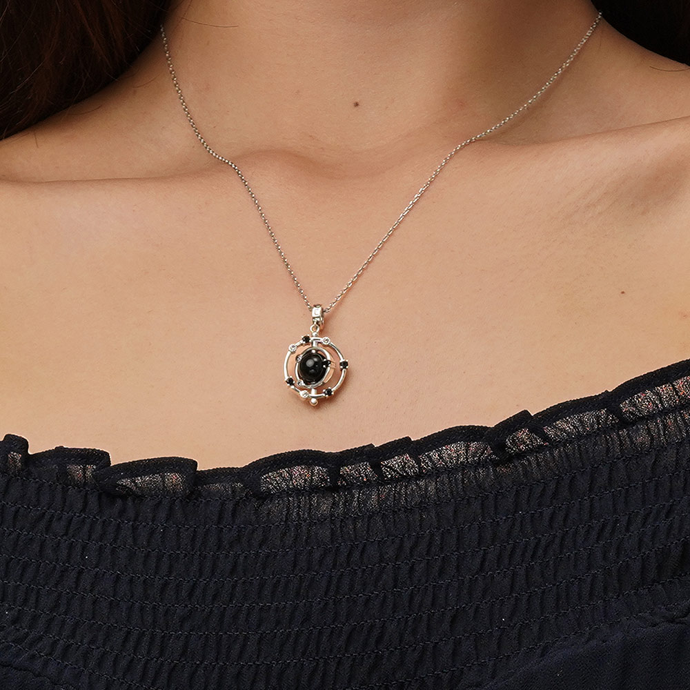 จี้โอนิกซ์สีดำหมุนได้ image number 4