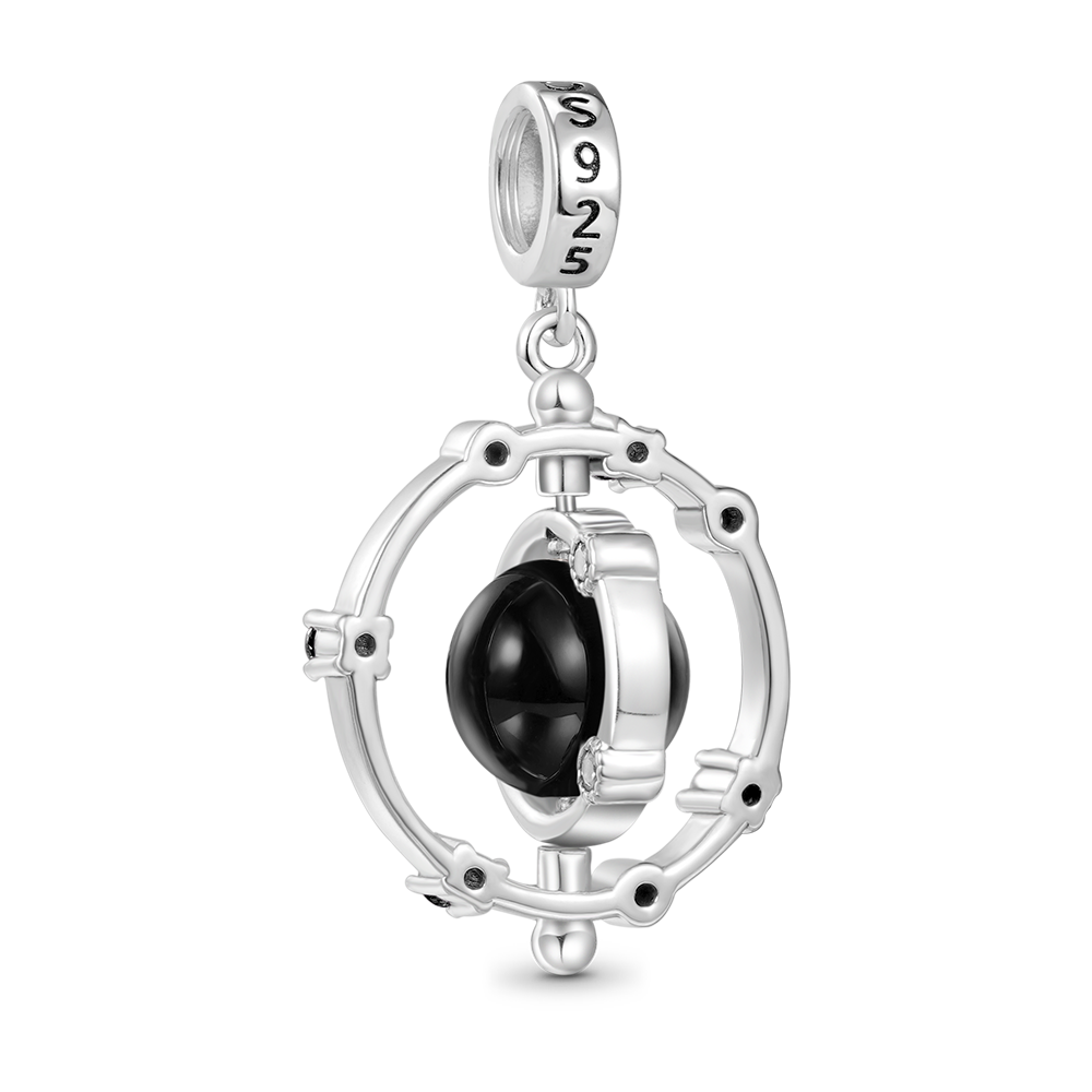 จี้โอนิกซ์สีดำหมุนได้ image number 1