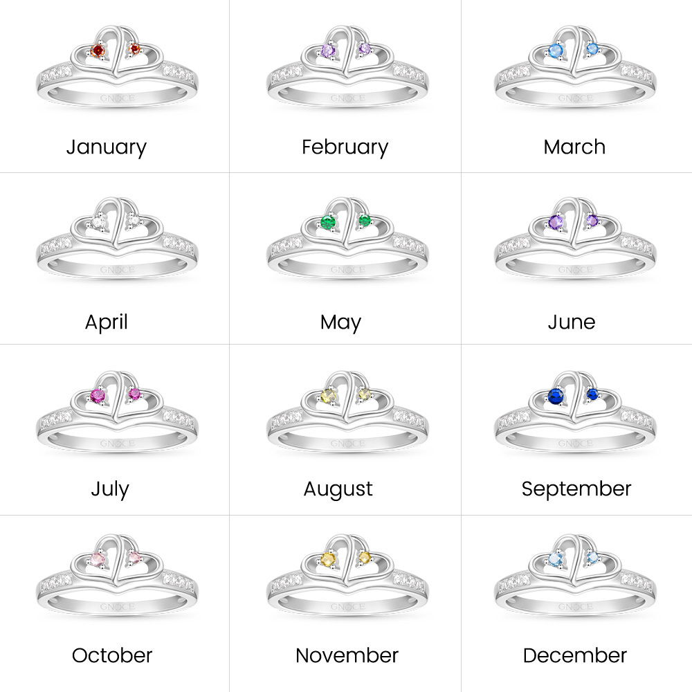 แหวนหัวใจคู่พลอยประจำวันเกิด image number 6