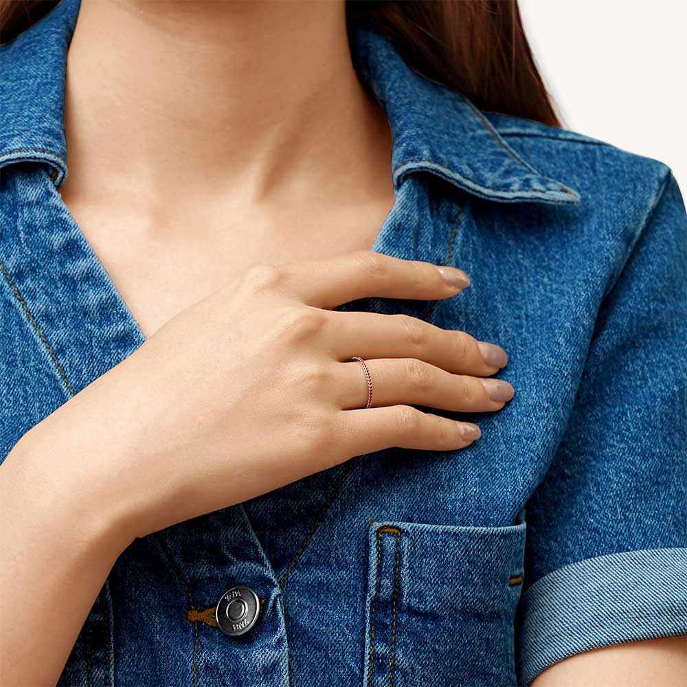 แหวนพลอยประจำเดือนเกิดแบบเรียบง่าย image number 3