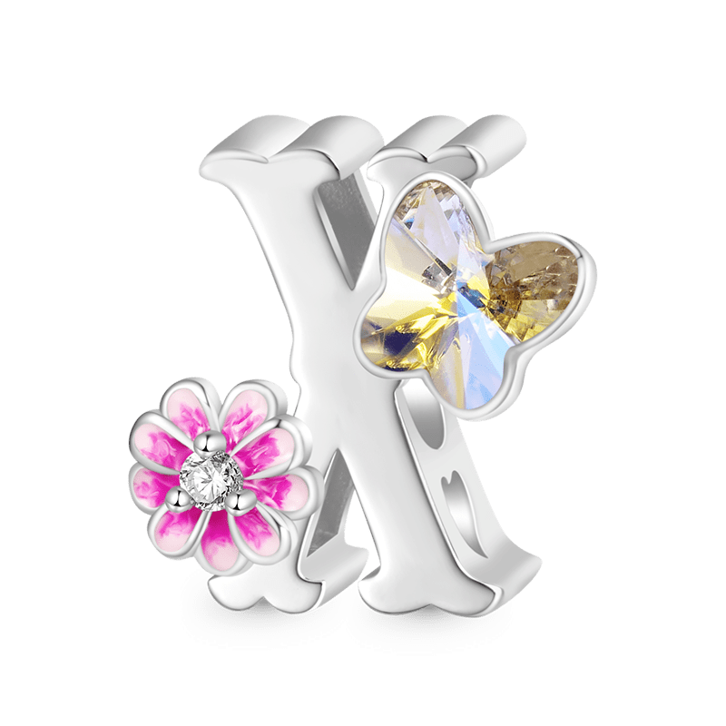 Letter Flower Personalized Charm image number 0