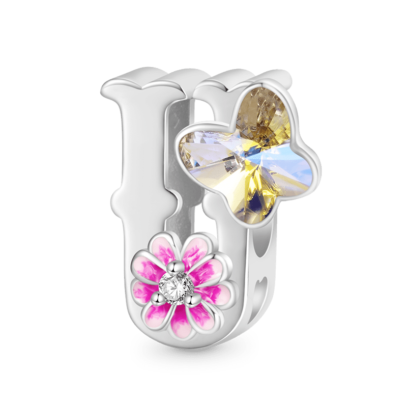 Letter Flower Personalized Charm image number 0