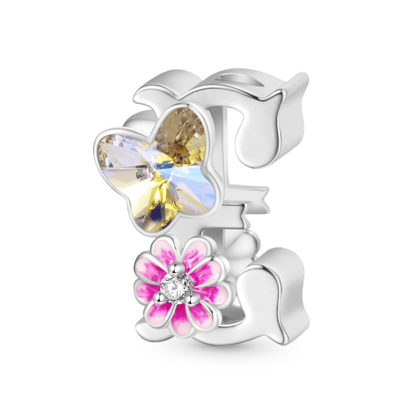 Letter Flower Personalized Charm image number 0