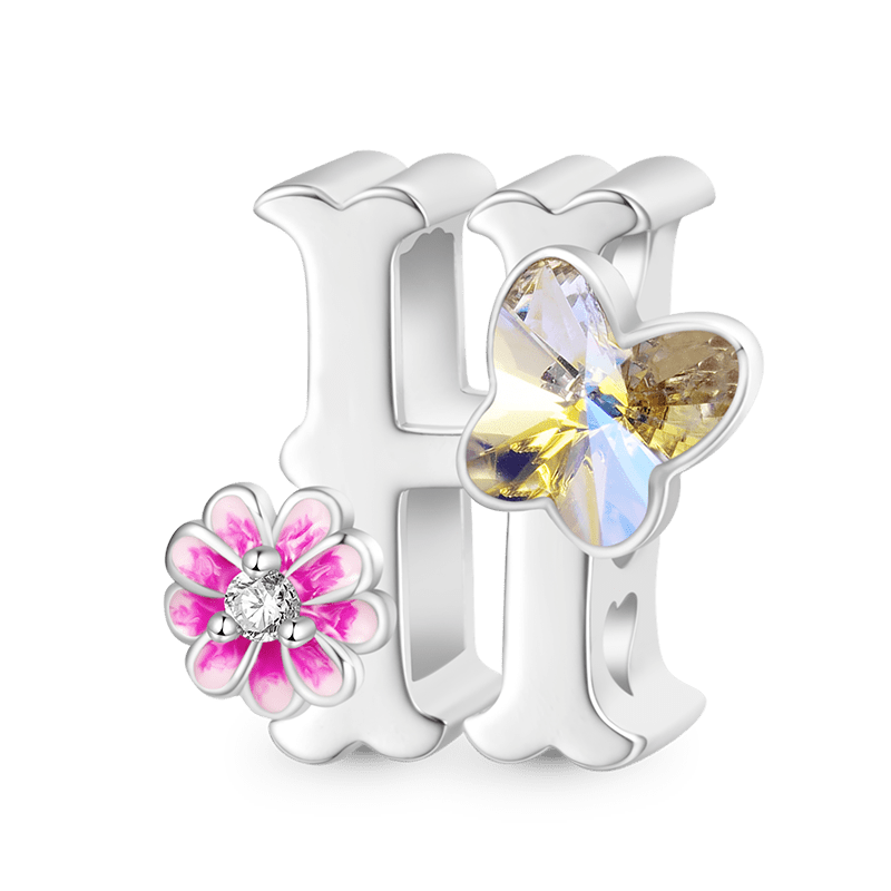 Letter Flower Personalized Charm image number 0