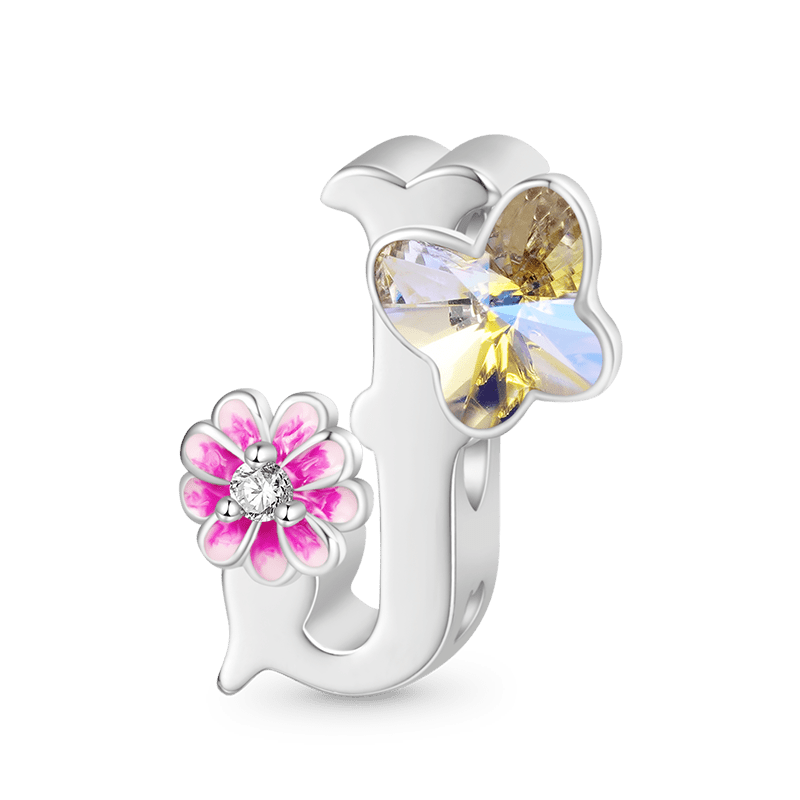 Letter Flower Personalized Charm image number 0