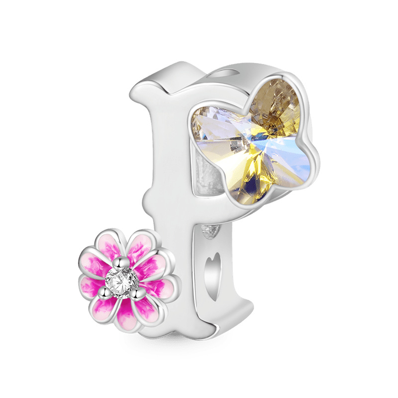 Letter Flower Personalized Charm image number 0