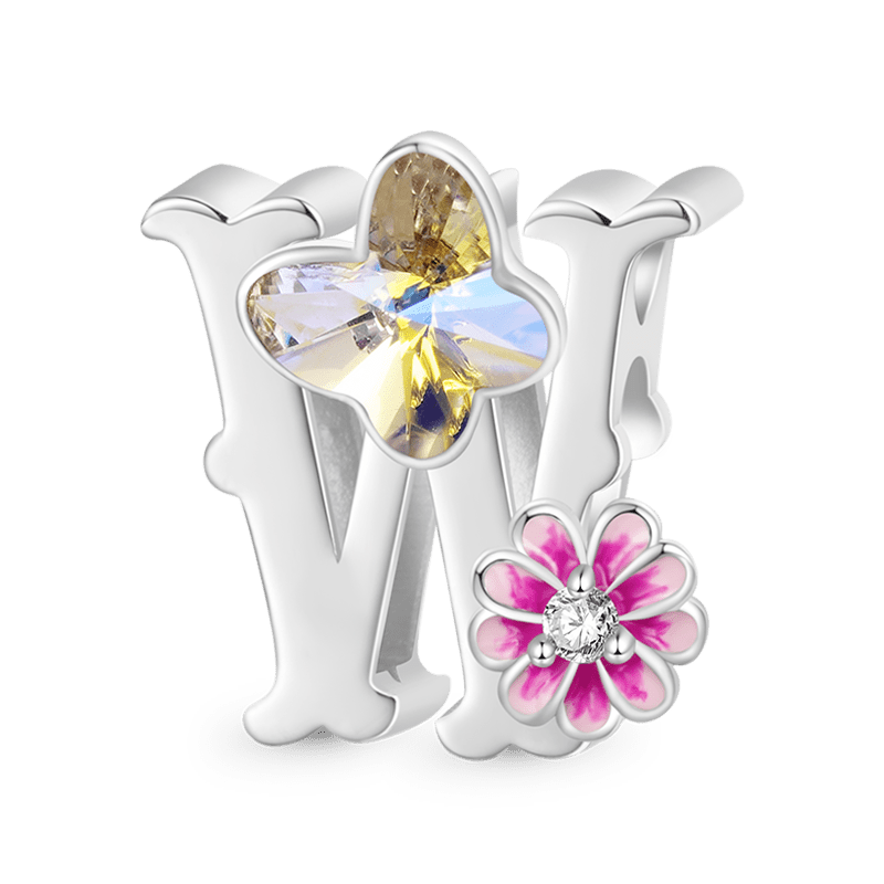 Letter Flower Personalized Charm image number 0