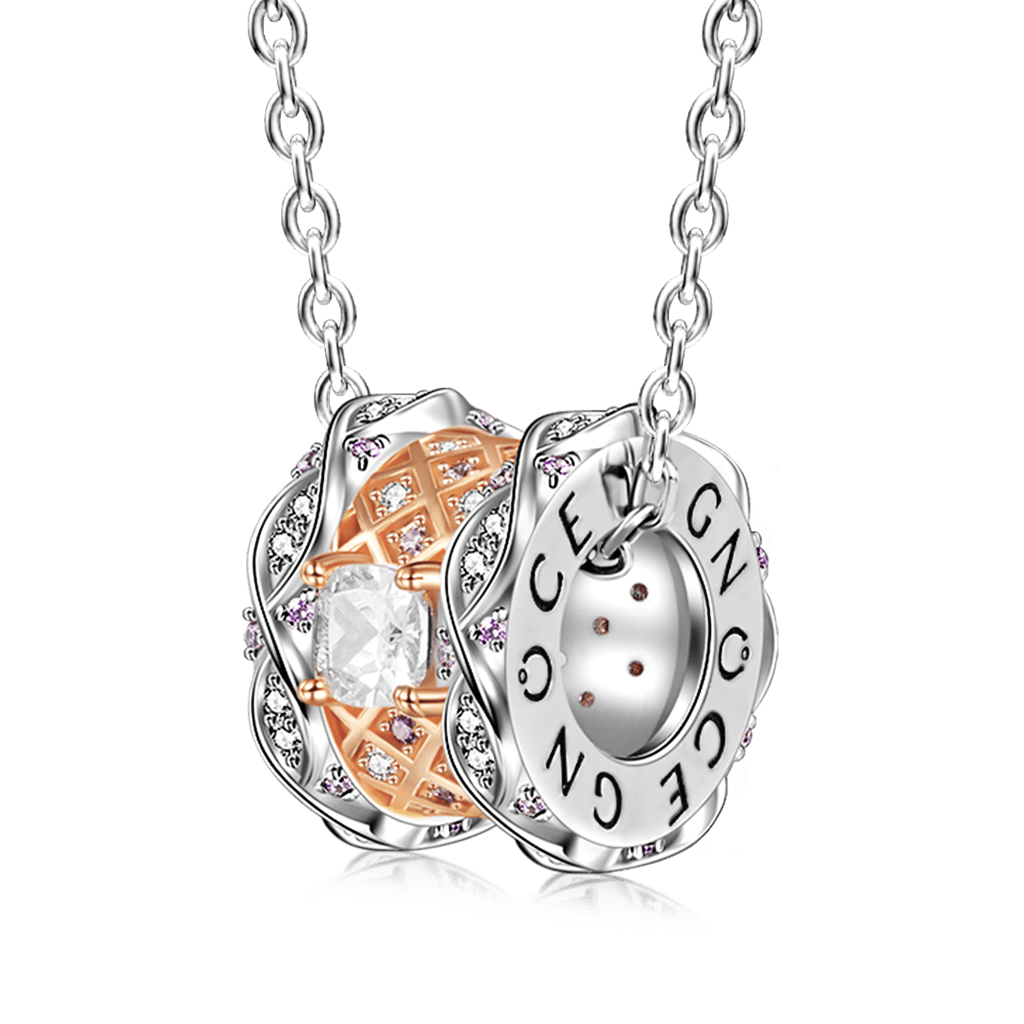 สร้อยคอจี้อัญมณีสีขาว image number 0