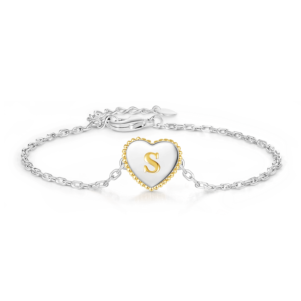 สร้อยข้อมือหัวใจตัวอักษรแรกส่วนตัว image number 0