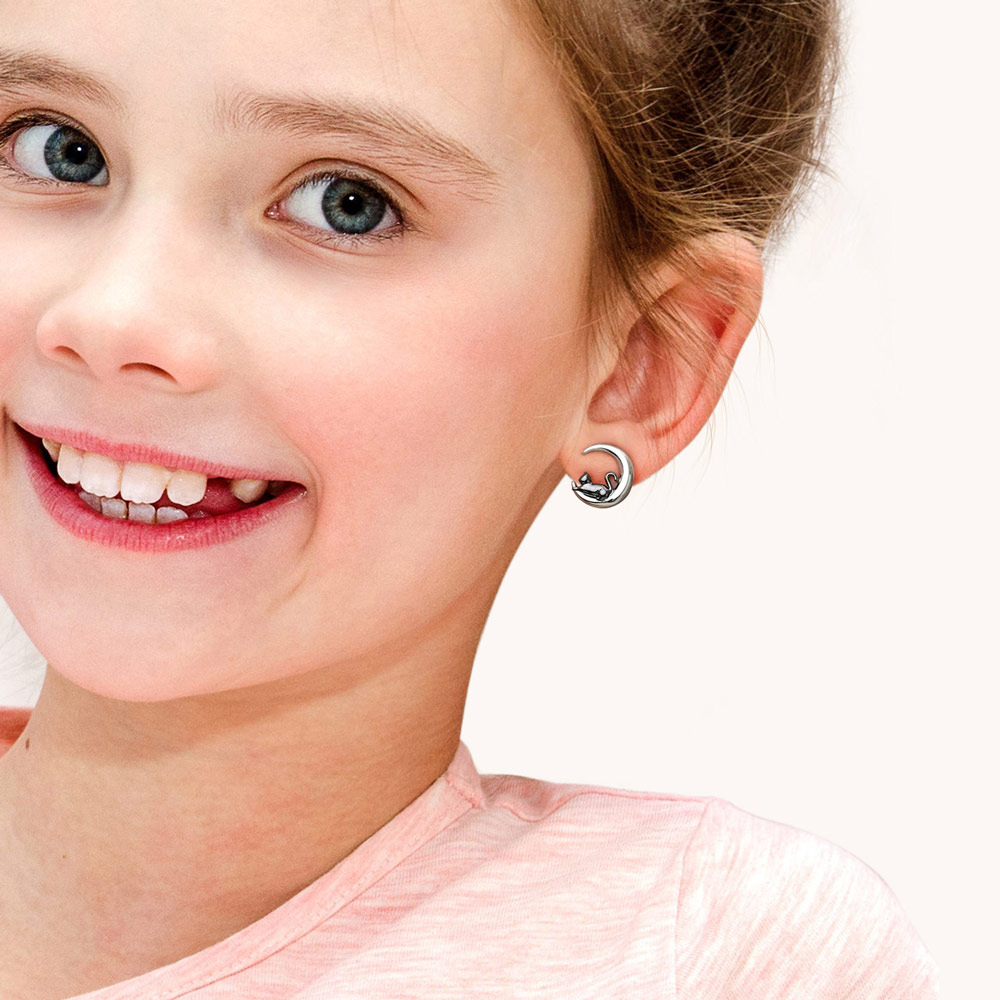 ต่างหูรูปแมวและพระจันทร์ image number 3