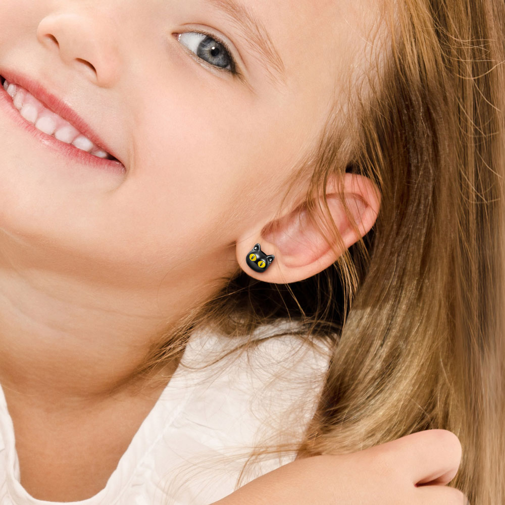 ต่างหูรูปแมวดำ image number 3