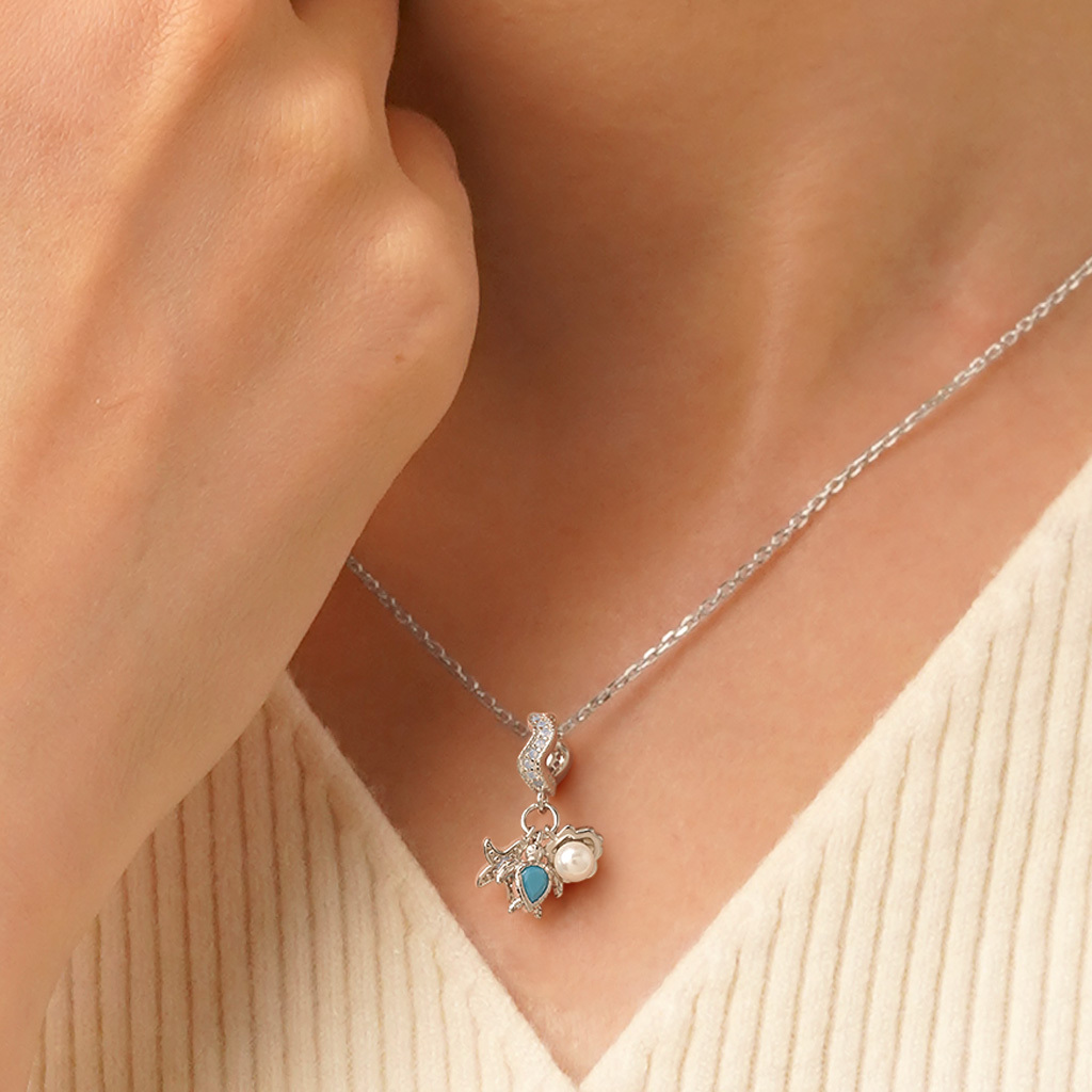 จี้สามชั้นมหาสมุทรสีฟ้า image number 4