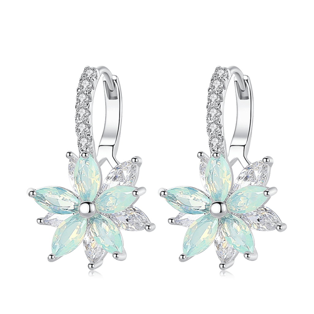 ต่างหูดอกไม้คริสตัลแบบห้อย image number 0