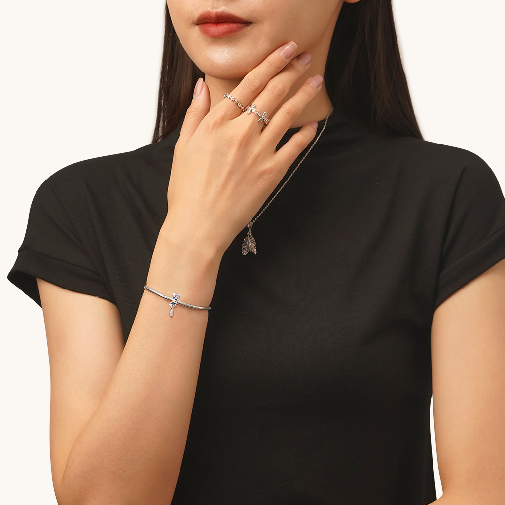 ตัวหยุดดอกไม้สีฟ้าหยดน้ำ image number 3