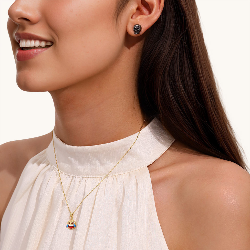 ต่างหูหัวกะโหลกสีดำสไตล์โกธิค image number 3