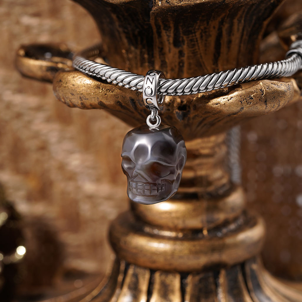 จี้หัวกะโหลกอาเกตธรรมชาติ image number 2