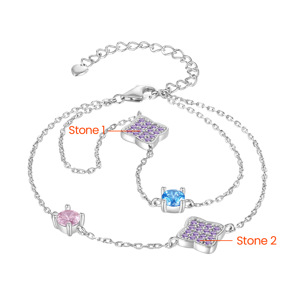 สร้อยข้อมือโคลเวอร์สี่ใบปรับขนาดได้ image number 2