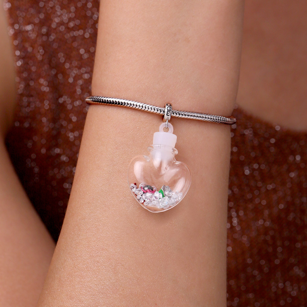 จี้ขวดทรายเคลื่อนไหวรูปหัวใจฮาโลวีน image number 5